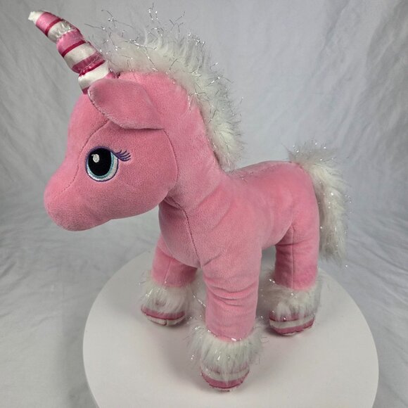 Build A Bear Candy Cane Swirl Unicorn Pony Pink 16” Plush - Picture 1 of 10